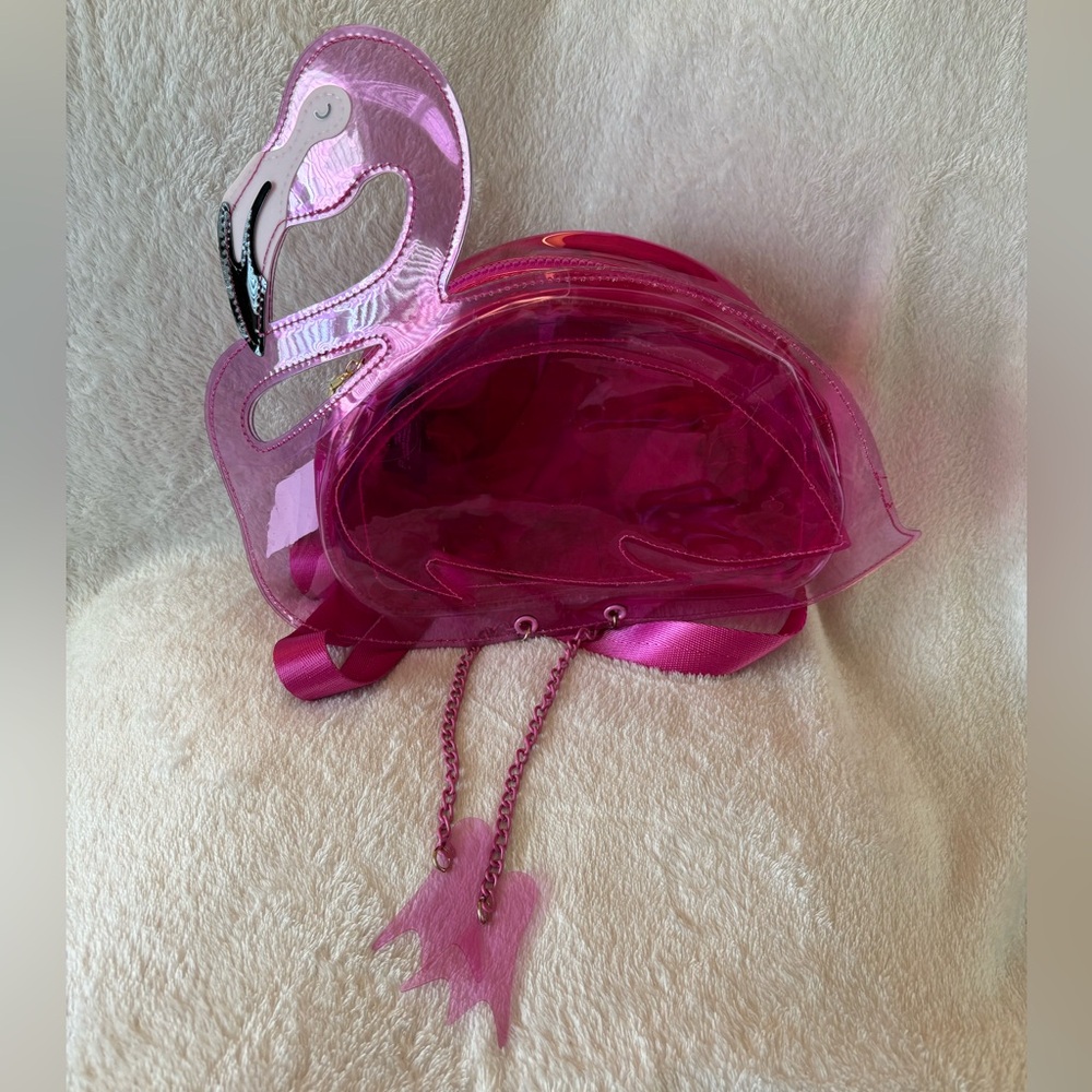 Bioworld Pink Flamingo See Through Mini Backpack